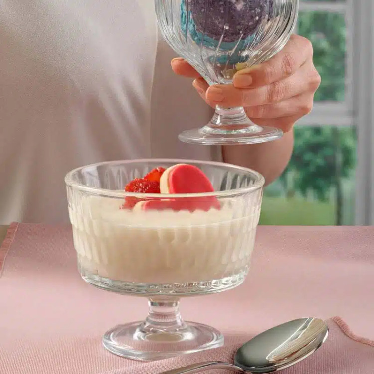 بستنی خوری رین پاشاباغچه Rain 255cc | ظرف دسر پایهدار شفاف 51809