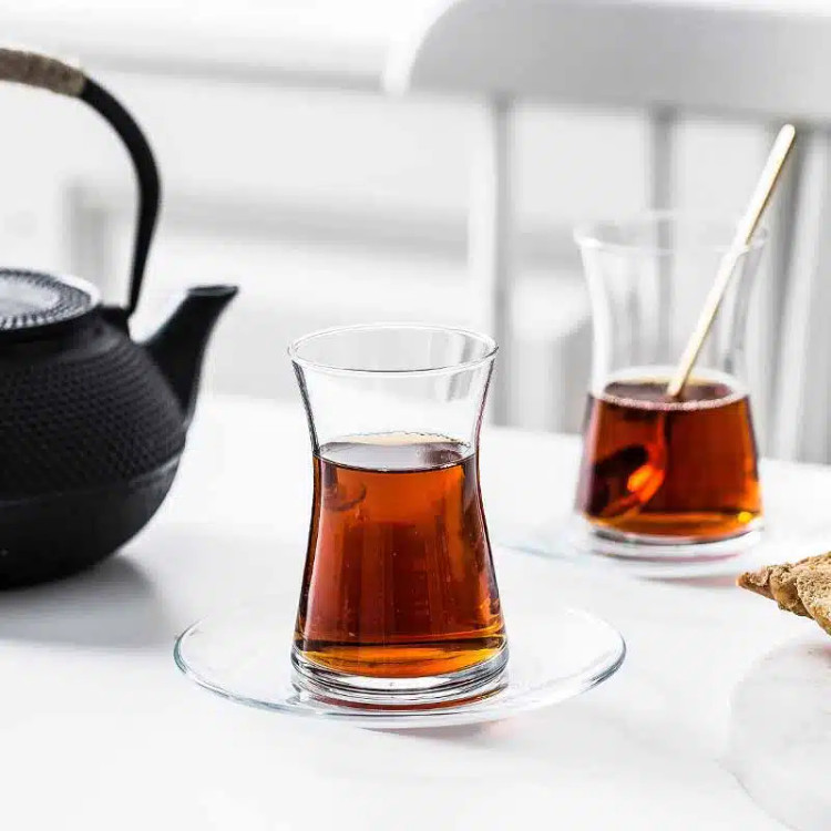 استکان نعلبکی پاشاباغچه مدل Heybeli 170cc | خرید مستقیم از کریستال کاشفی