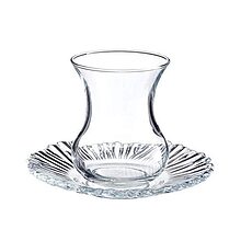 استکان نعلبکی پاشاباغچه مدل Aurora کد 95961 با طراحی مدرن و بدنه تراش‌دار، مناسب پذیرایی خاص و روزمره. ارسال فوری از کریستال کاشفی.