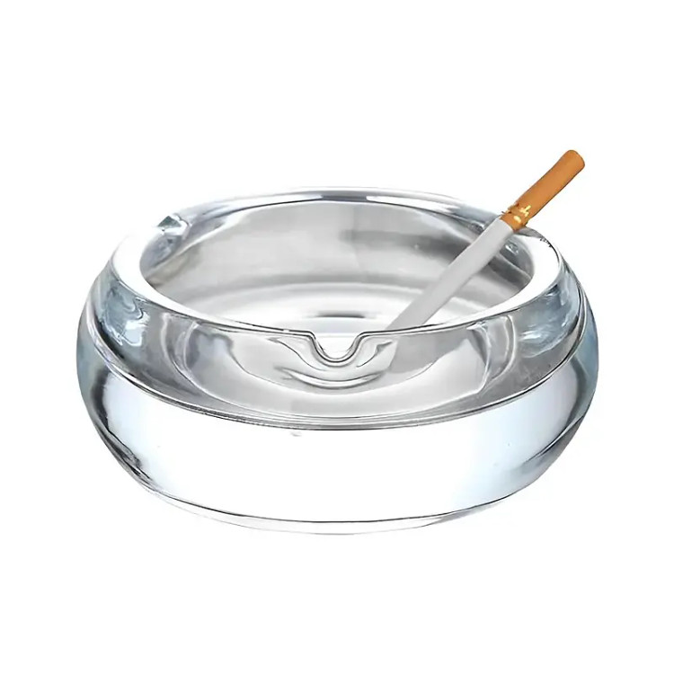 زیرسیگاری بلور یوجینگ مدل گرد عینکی کد 1036 | شفاف و بادوام