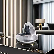 زیرسیگاری بلور یوجینگ مدل گرد آیس کد YKJ-10352 | ضخیم و شفاف