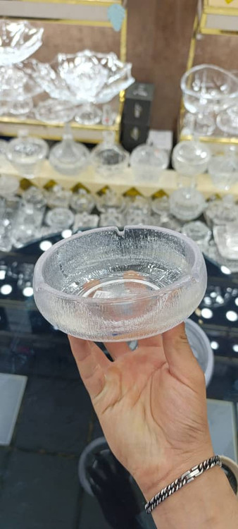 زیرسیگاری بلور یوجینگ مدل گرد آیس کد YKJ-10352 | ضخیم و شفاف