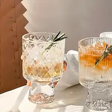 بستنی خوری دلی پایهدار مدل خشتی کد 648 | 340cc بلوری خاص و مدرن