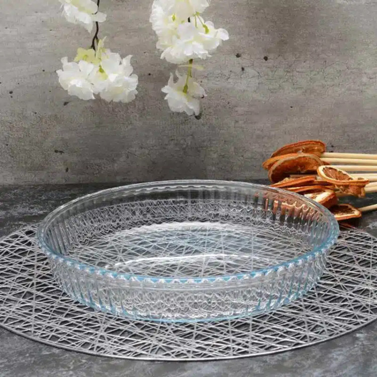 تابه گرد بورجام پاشاباغچه Borcam کد 59044 | 1720ml پیرکس مقاوم و کاربردی
