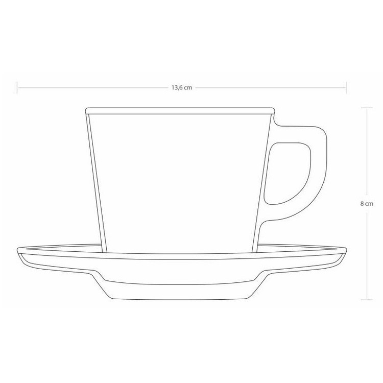 خرید فنجان و نعلبکی کاره پاشاباغچه ترکیه Carre 215cc کد 95307 | کریستال کاشفی