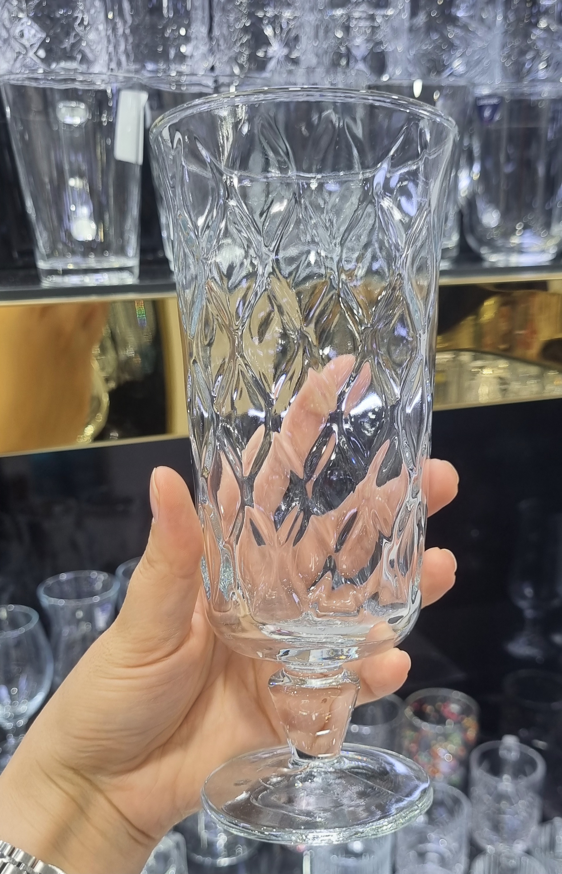 جام پاشاباغچه مدل لیفی 445cc کد 440492 | جام شیشه‌ای شیک و مقاوم