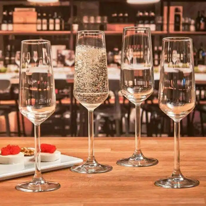 گیلاس شامپاین آلگرا پاشاباغچه مدل Allegra 195cc | لیوان پایه‌دار بلور ترک