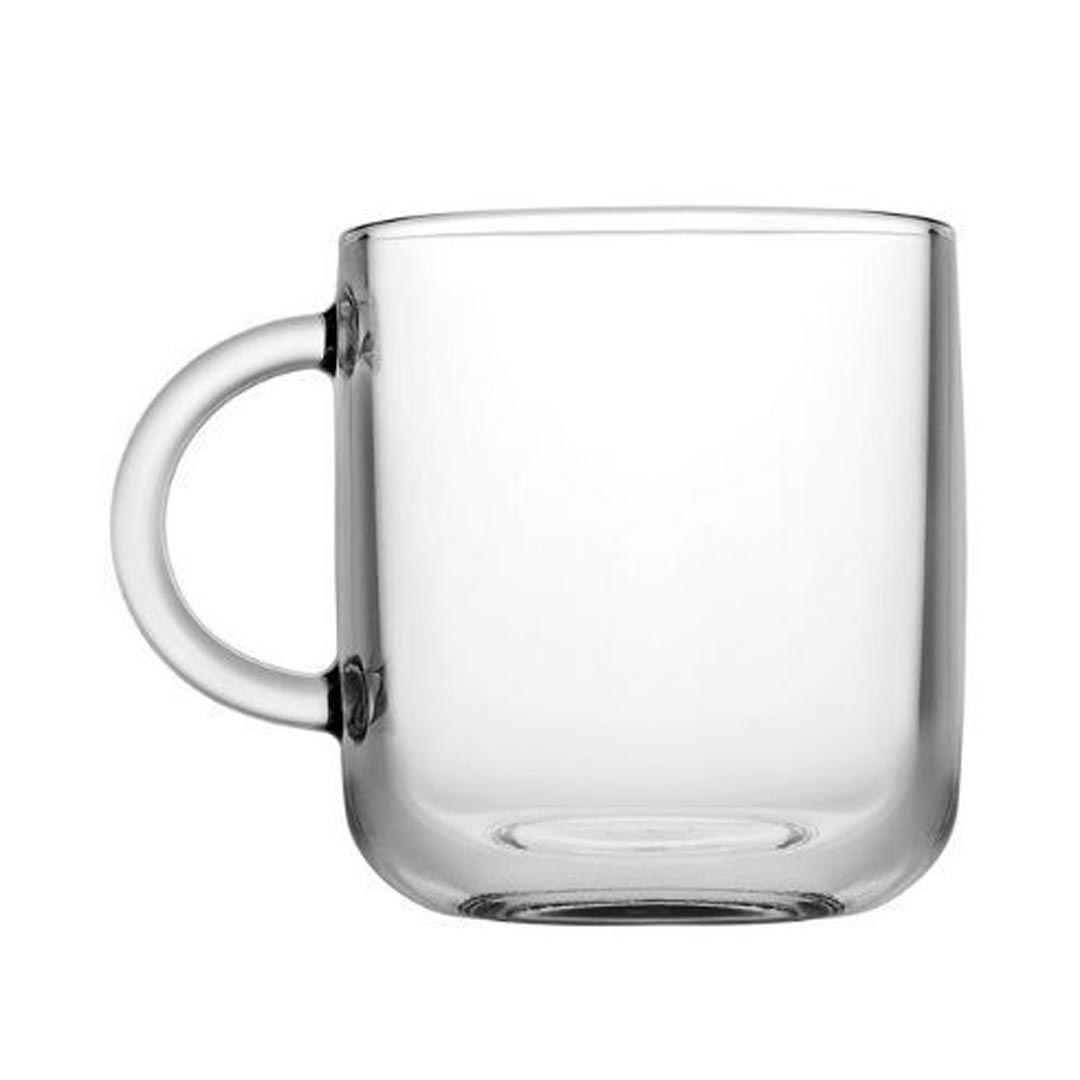 ماگ ایکونیک پاشاباغچه کد 55192 ساخته شده از بلور شفاف مقاوم، مناسب نوشیدنی‌های گرم و سرد