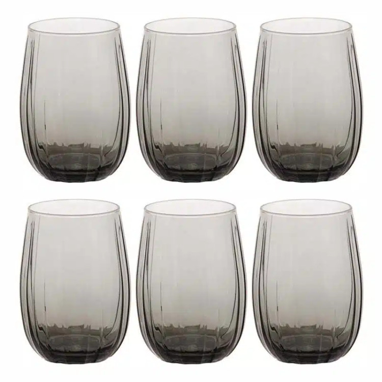 تصویر نیم لیوان لینکا دودی پاشاباغچه Linka کد 420405 ظرفیت 380cc – بلور شفاف ترک