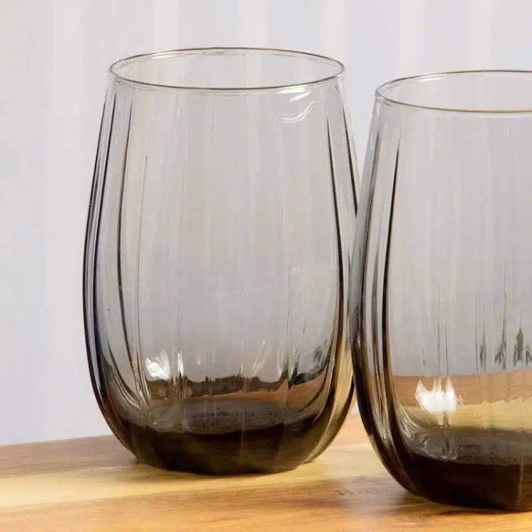 تصویر نیم لیوان لینکا دودی پاشاباغچه Linka کد 420405 ظرفیت 380cc – بلور شفاف ترک