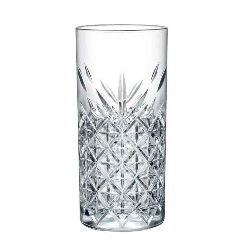 هم‌لیوان پاشاباغچه مدل Timeless کد 52820 با ظرفیت 295 میلی‌لیتر، طراحی تراش‌دار کلاسیک و بلور شفاف