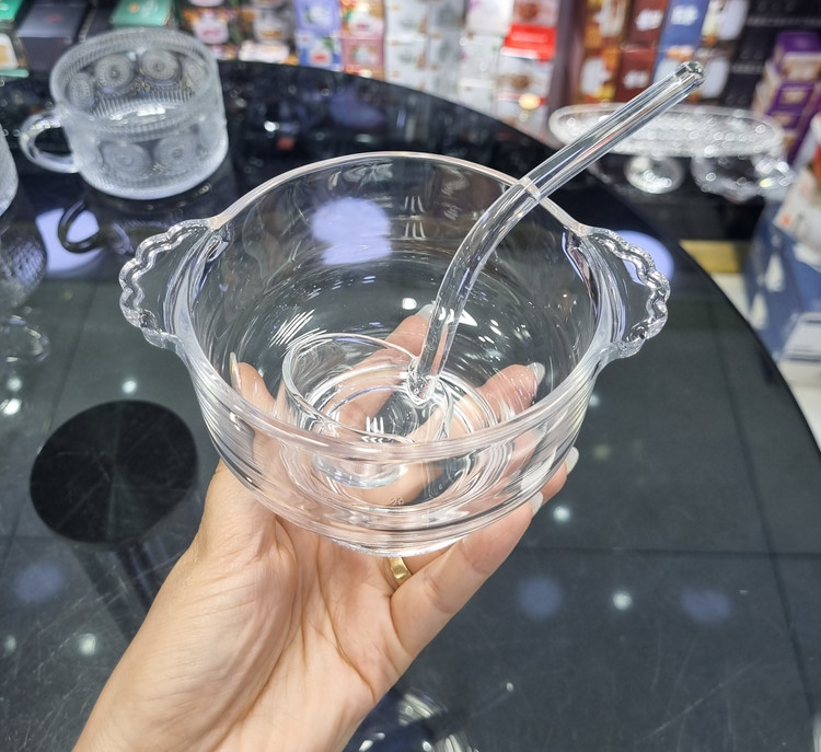کاسه سوپ جفتی پاشاباغچه مدل Soupy کد 530041 با ظرفیت 275 میلیلیتر، ساخته شده از بلور شفاف و مقاوم