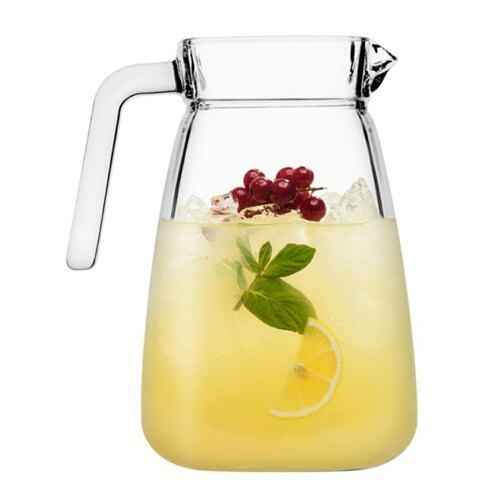 پارچ شیشه‌ای کار پاشاباغچه مدل Carre کد 43028 با ظرفیت 1800 میلی‌لیتر، ساخته شده از بلور شفاف ترکیه‌ای