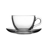 فنجان نعلبکی بیسیک پاشاباغچه مدل Basic کد 97948 با حجم 238cc – شیشه شفاف