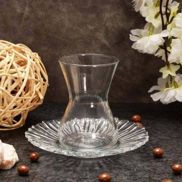 استکان نعلبکی کریستالی سلاله اصل ترکیه