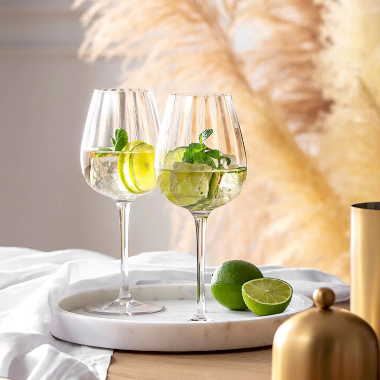 جام وایت واین کریستال نودگلس نمای نزدیک