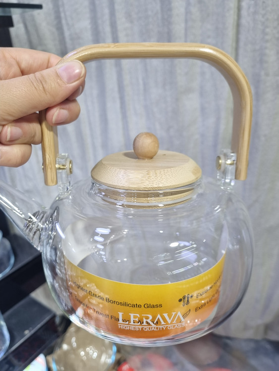 قوری شعله مستقیم دسته بامبو