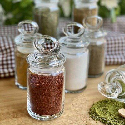 بانکه ادویه کیچن پاشاباغچه سایز 5 مدل Kitchen – شیشه شفاف با درب محکم