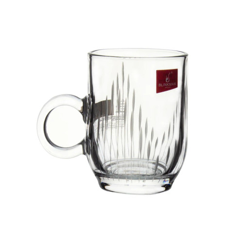 فنجان بلور دستهدار بلینک مکس مدل بارل تراش موزیکال شفاف