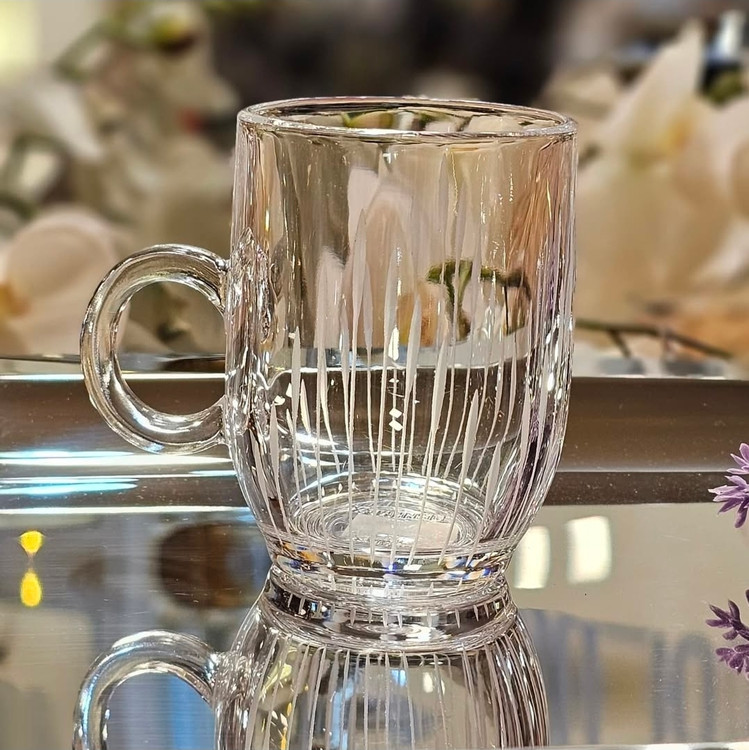 فنجان بلور دستهدار بلینک مکس مدل بارل تراش موزیکال شفاف