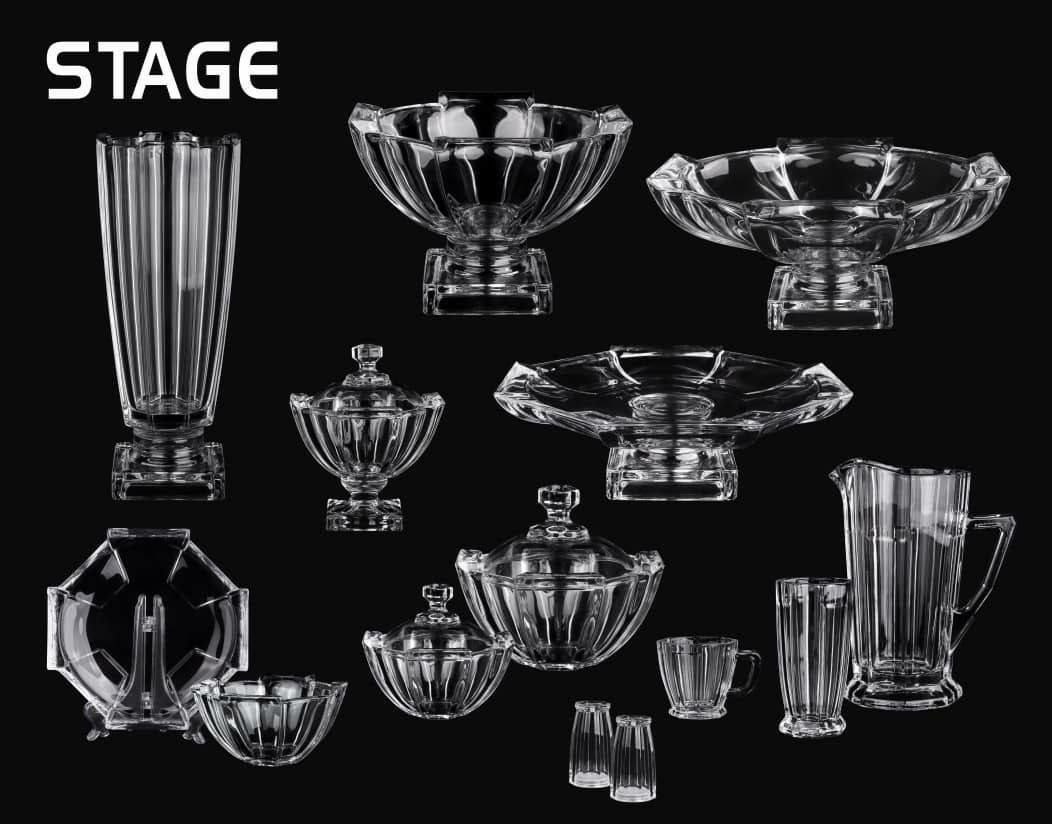 سرویس کریستال استیج چین شفاف مناسب پذیرایی و جهیزیه